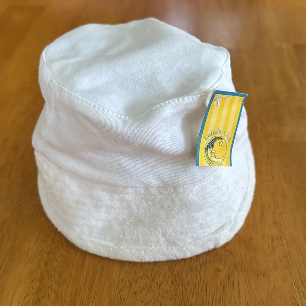 Vintage NWT White Infant Sun Hat Boy Girl Unisex Size Medium